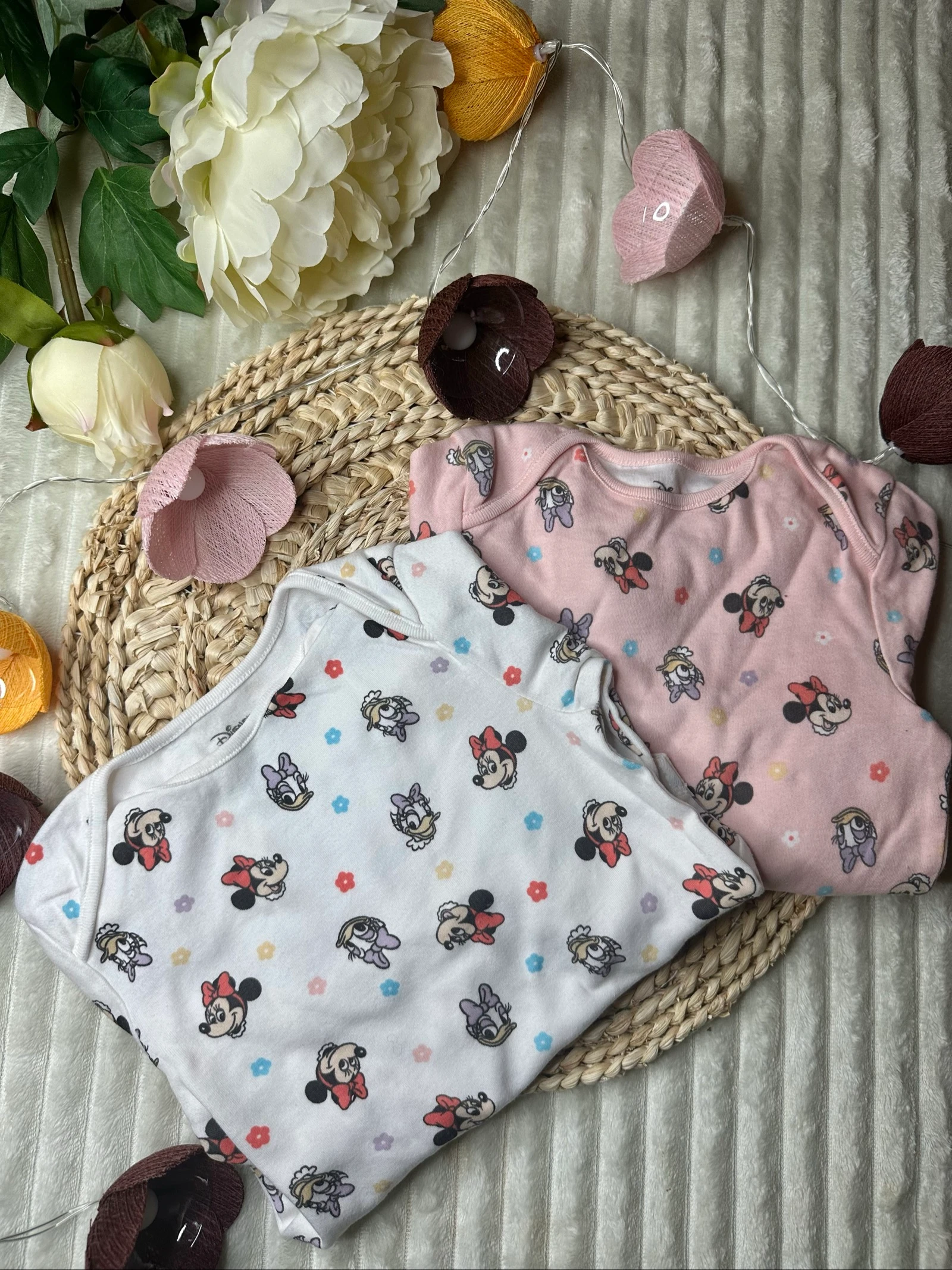 Lot de 2 body manches longues Minnie Disney Primark 12-18 mois 